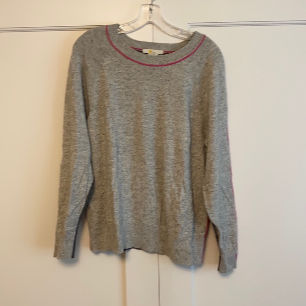 Boden two tone sweater with hot pink detail